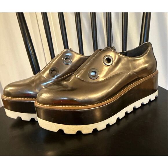 Donna Karan uri pewter metallic platform oxford size 8.5 - Picture 12 of 12